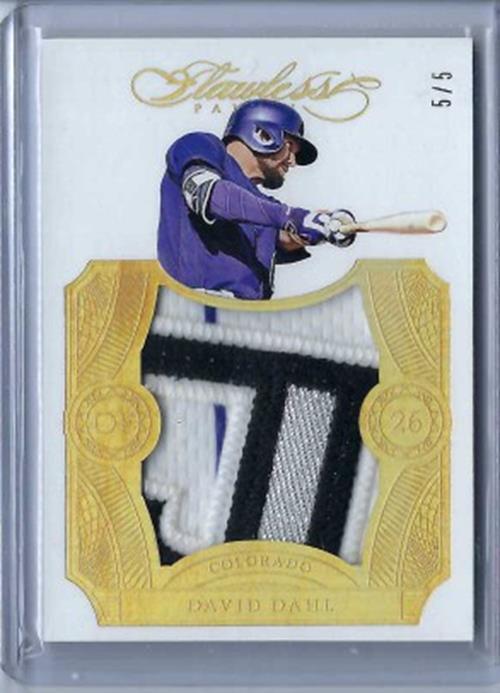 DAVID DAHL 2017 PANINI FLAWLESS GOLD PATCH #D 5/5