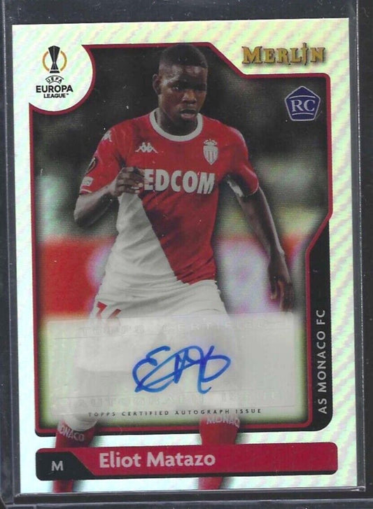 ELIOT MATAZO 2021-22 TOPPS MERLIN UEFA SILVER REFRACTOR ROOKIE AUTO RC #A-EM