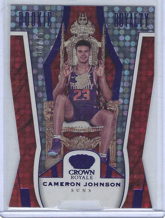 CAMERON JOHNSON 2019-20 CROWN ROYALE ROOKIE ROYALTY BLUE DIE CUT RC #D 10/75