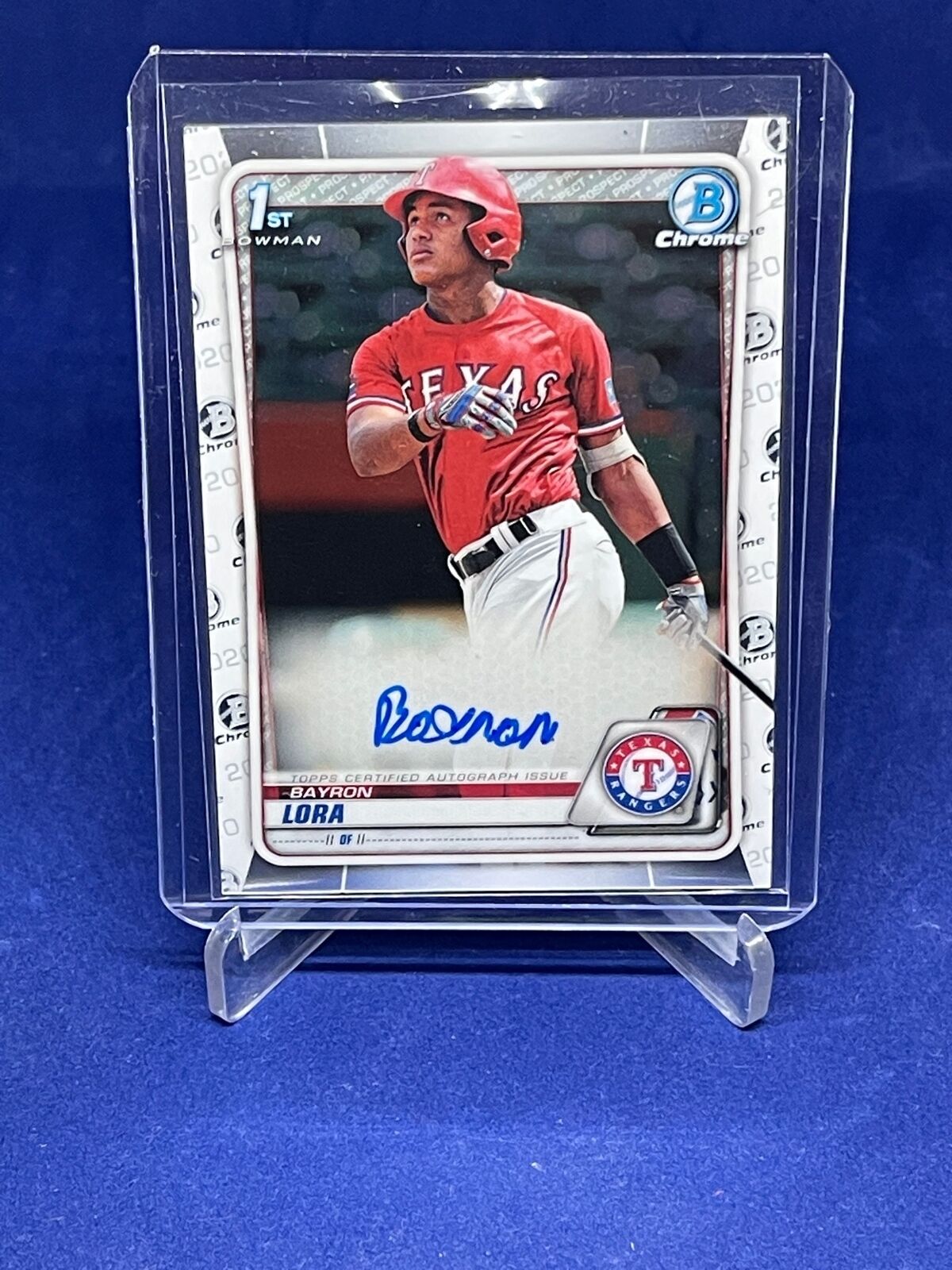 BAYRON LORA 2020 BOWMAN CHROME 1ST ON CARD AUTO PROSPECT