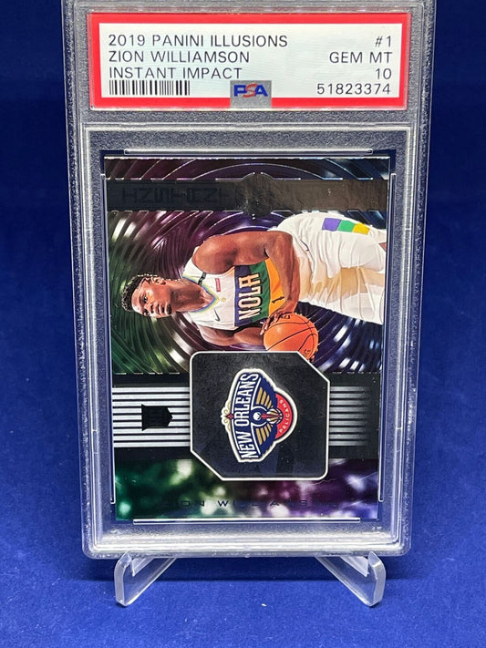 ZION WILLIAMSON 2019-20 PANINI ILLUSIONS INSTANT IMPACT ROOKIE RC #1 PSA 10