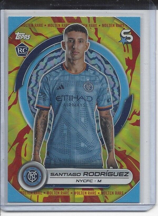 SANTIAGO RODRIGUEZ 2024 TOPPS MLS SUPERSTARS MOLTEN RARE RED GOLD RC #136