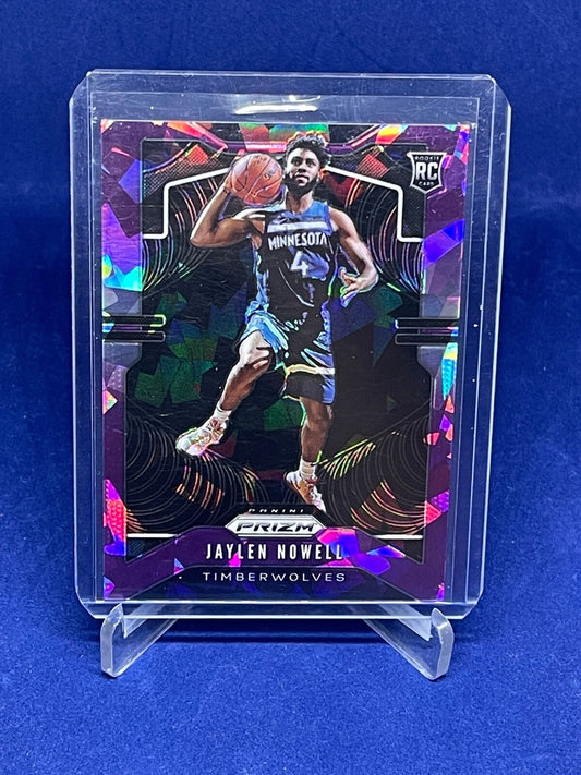 JAYLEN NOWELL 2019-20 PANINI PRIZM PURPLE CRACKED ICE PRIZMS RC #D 110/149