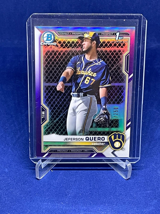 JEFERSON QUERO 2021 BOWMAN CHROME 1ST PURPLE REFRACTOR PROSPECT #D 219/250