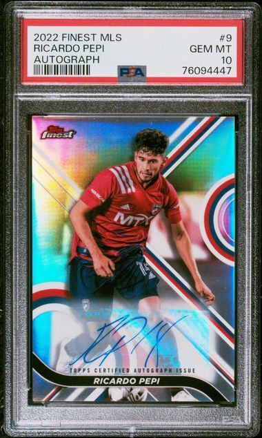 RICARDO PEPI 2022-23 TOPPS FINEST MLS AUTO REFRACTOR #9 PSA 10 GEM MINT