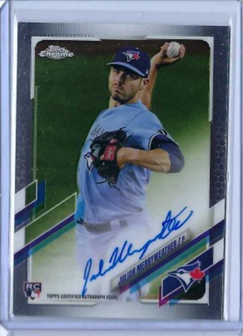 JULIAN MERRYWEATHER 2021 TOPPS CHROME ON CARD AUTO RC #RA-JM