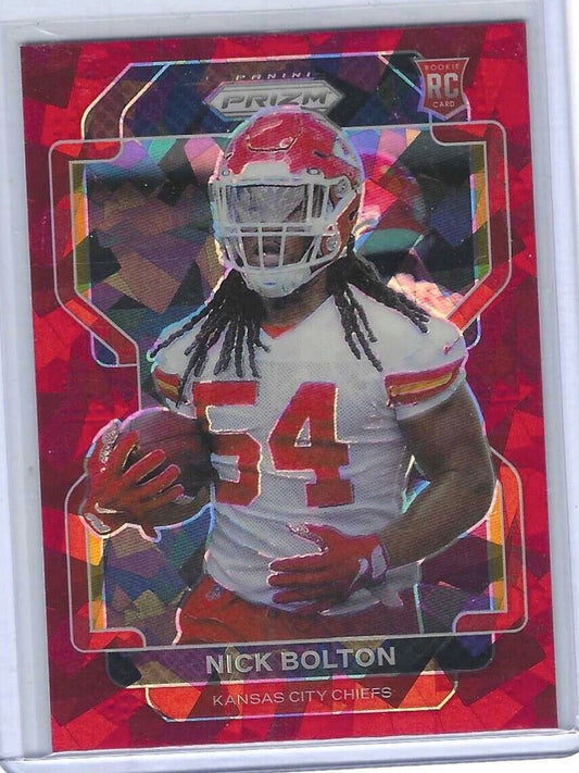 NICK BOLTON 2021 PANINI PRIZM RED CRACKED ICE PRIZM ROOKIE RC #390