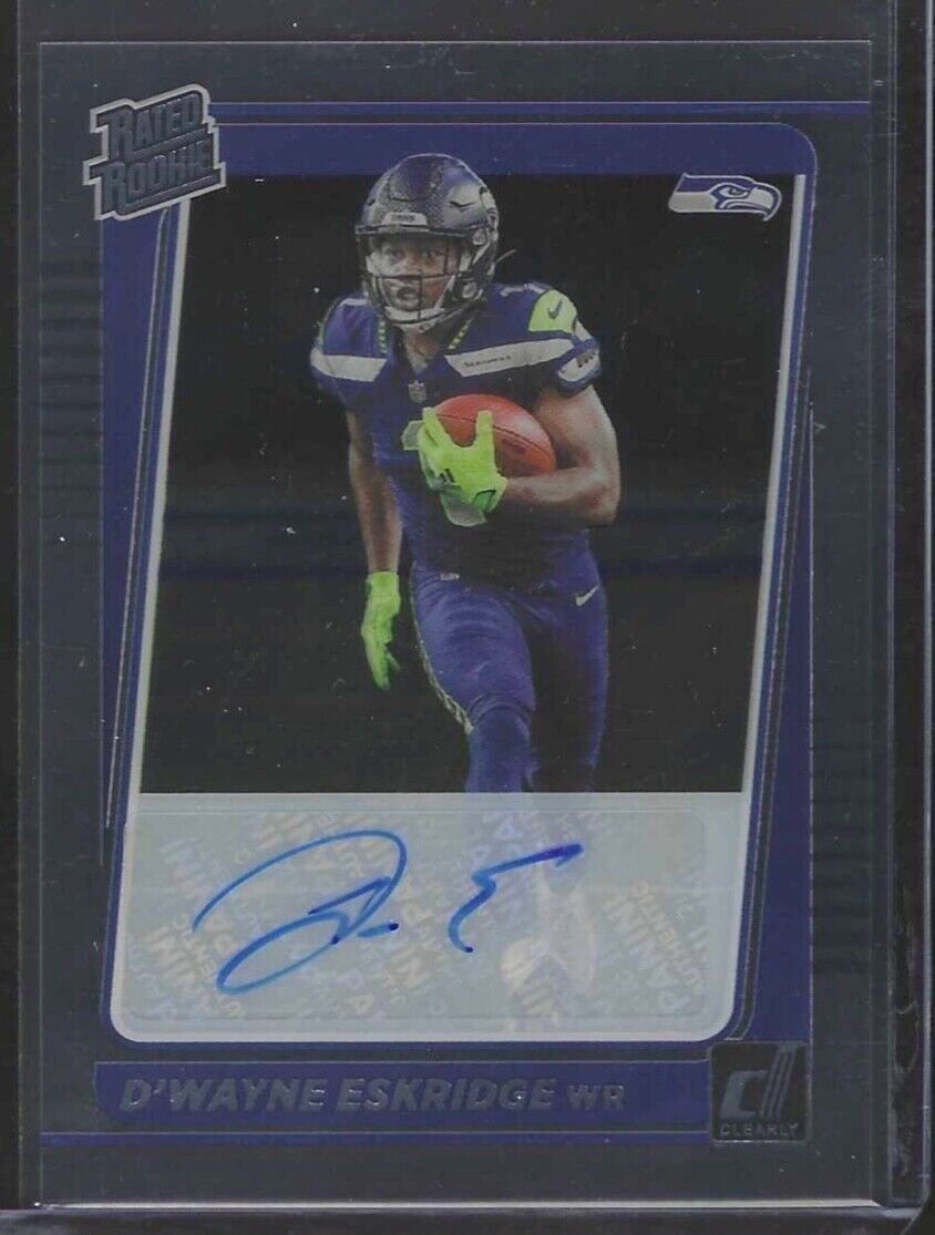 D'WAYNE ESKRIDGE 2021 PANINI CLEARLY DONRUSS RATED ROOKIE AUTO RC #76