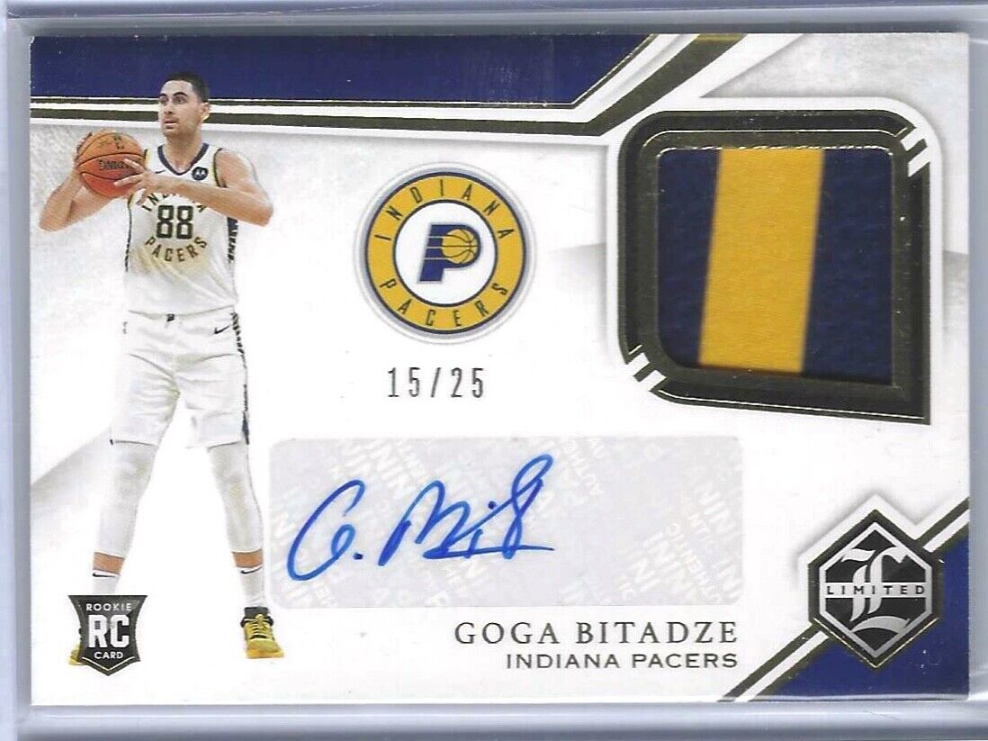GOGA BITADZE 2019-20 PANINI CHRONICLES LIMITED ROOKIE PATCH AUTO RC #D 15/25
