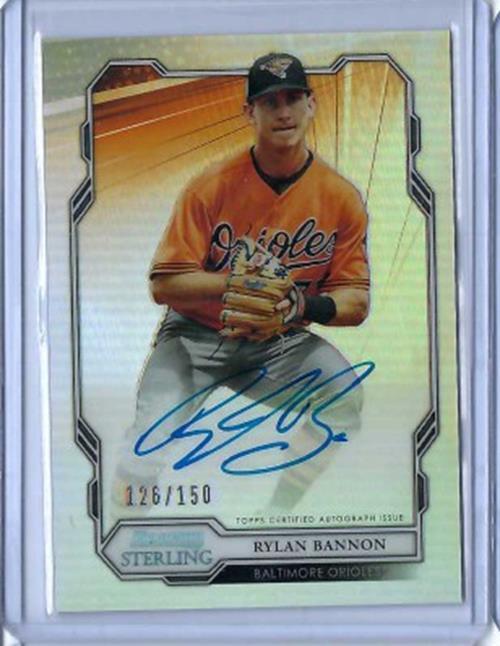 RYLAN BANNON 2019 BOWMAN STERLING REFRACTOR ON CARD AUTO PROSPECT #D 126/150