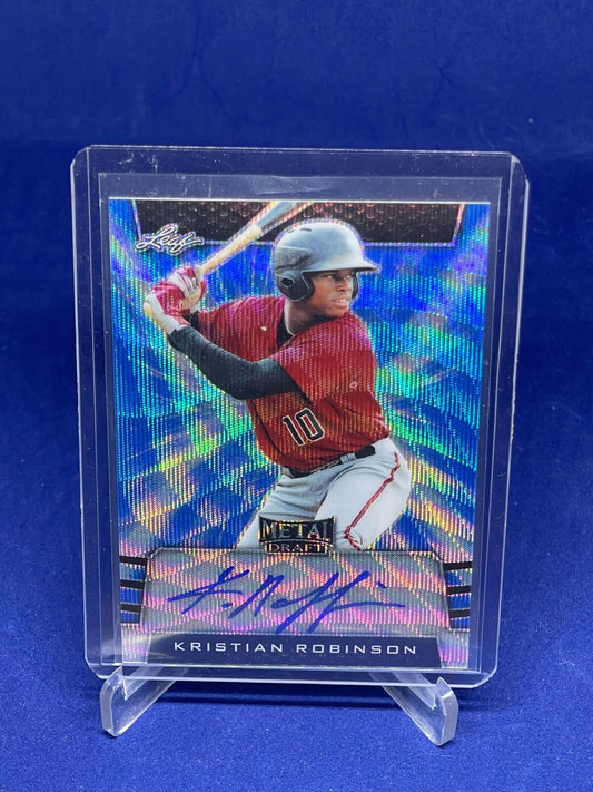 KRISTIAN ROBINSON 2019 LEAF METAL DRAFT BLUE WAVE AUTO PROSPECT #D 1/20