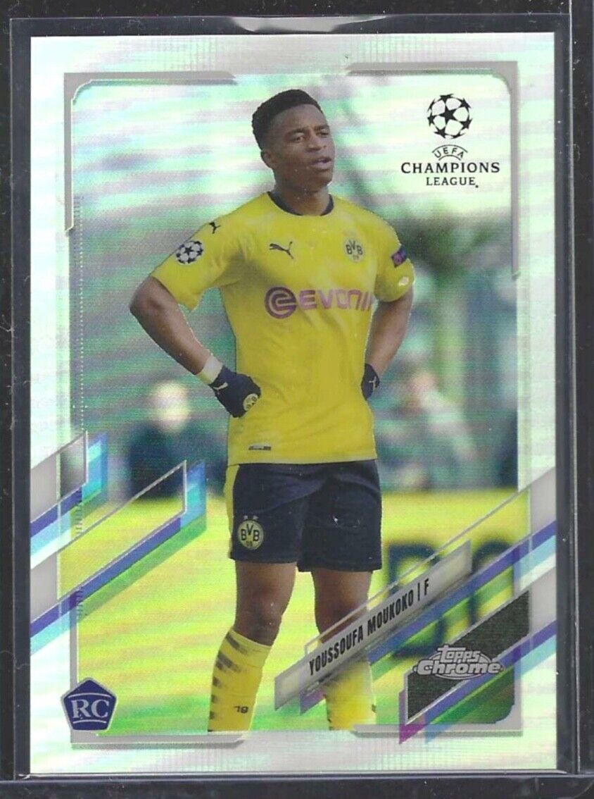 YOUSSOUFA MOUKOKO 2020-21 TOPPS CHROME SILVER REFRACTOR ROOKIE RC #55