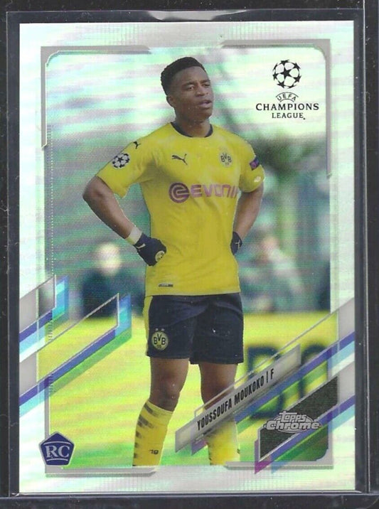 YOUSSOUFA MOUKOKO 2020-21 TOPPS CHROME SILVER REFRACTOR ROOKIE RC #55