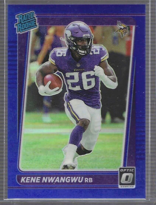 KENE NWANGWU 2021 PANINI DONRUSS OPTIC BLUE HOLO PRIZM RATED ROOKIE RC #D 42/179