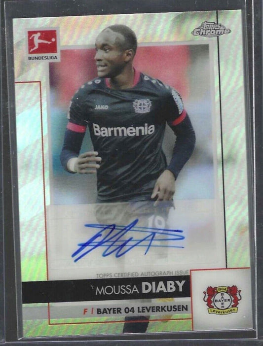 MOUSSA DIABY 2020-21 TOPPS CHROME BUNDESLIGA SILVER REFRACTOR AUTO RC #BCA-MDI