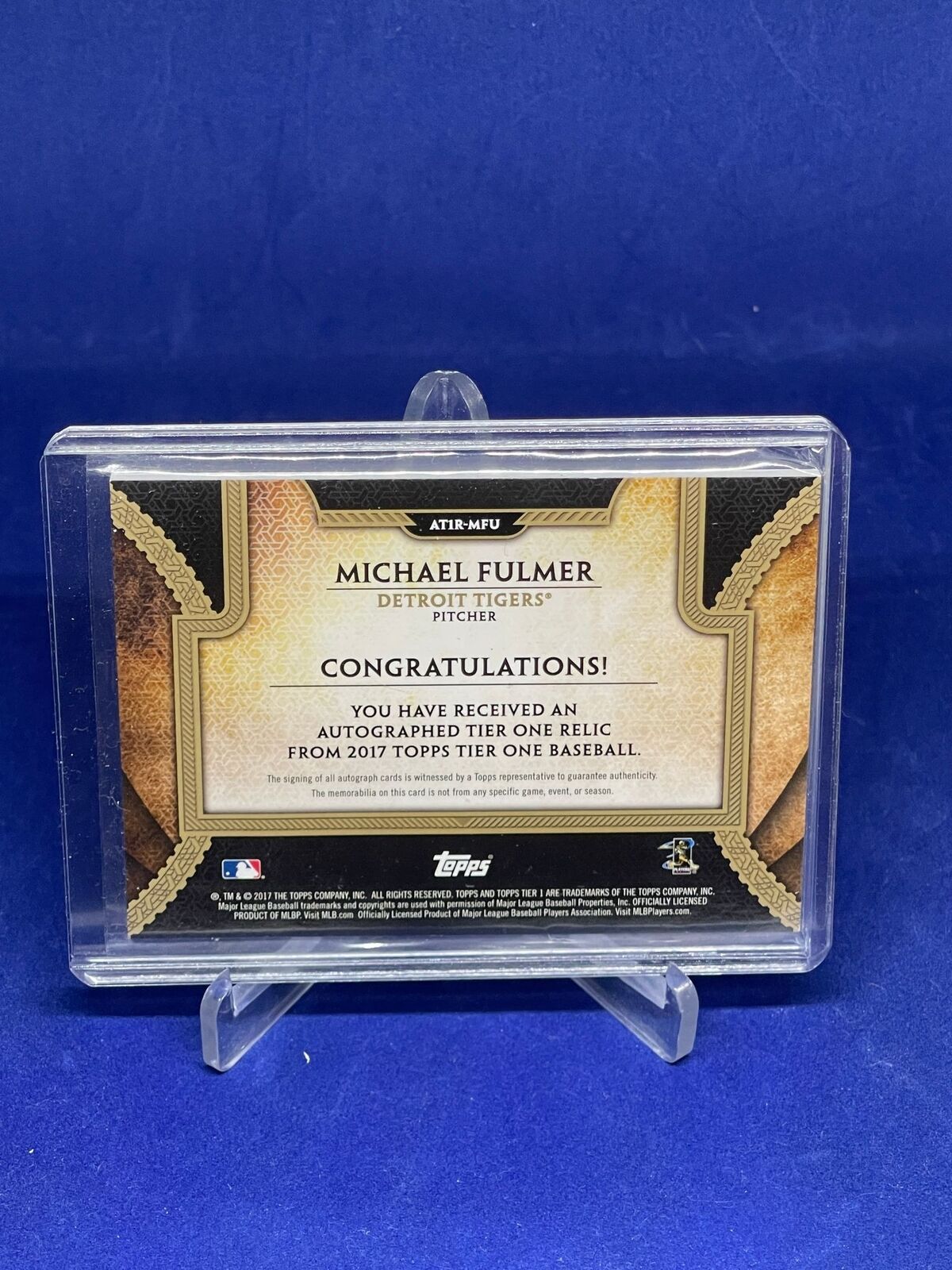 MICHAEL FULMER 2017 TOPPS TIER ONE JERSEY AUTO #D 53/70
