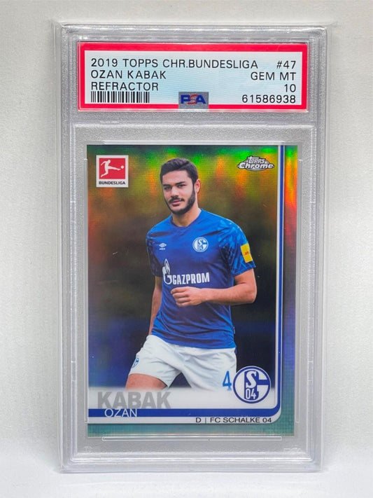 OZAN KABAK 2019 TOPPS CHROME BUNDESLIGA REFRACTOR RC #47 PSA 10 GEM MINT POP 7