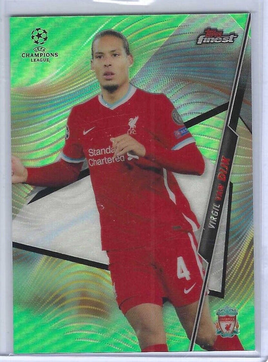 VIRGIL VAN DIJK 2020-21 TOPPS FINEST NEON GREEN REFRACTOR #D 35/99