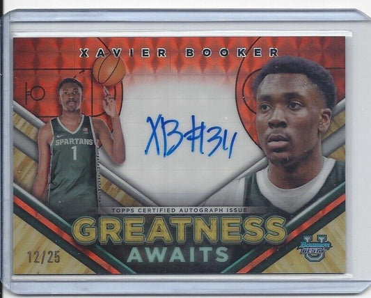 XAVIER BOOKER 2023 BOWMAN'S BEST U GREATNESS ORANGE GEOMETRIC REFRACTOR AUTO /25