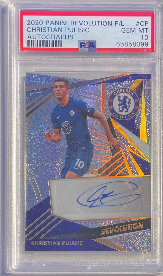 CHRISTIAN PULISIC 2020-21 PANINI REVOLUTION EPL AUTO #CP PSA 10 GEM MINT POP 11