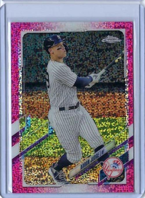 AARON JUDGE 2021 TOPPS CHROME PINK DIAMOND SPECKLE REFRACTOR #D 318/350