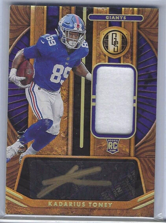 KADARIUS TONEY 2021 PANINI GOLD STANDARD RPA ROOKIE PATCH AUTO RC #D 10/49