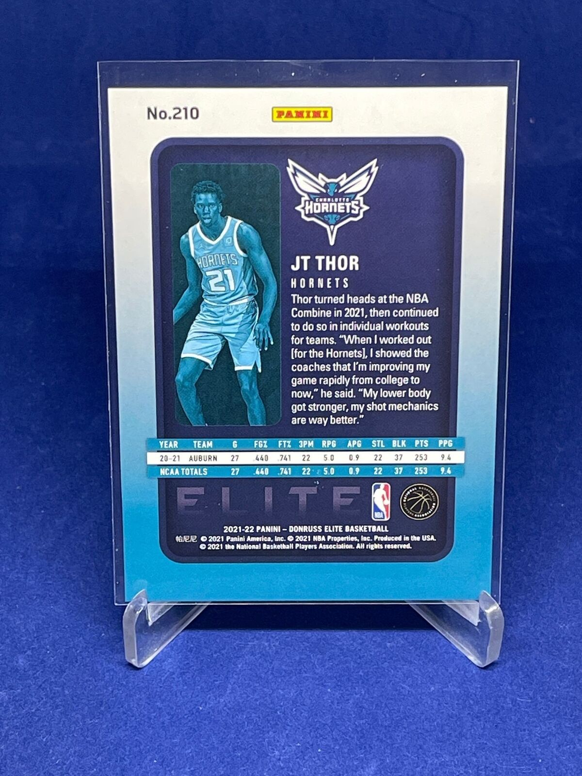 JT THOR 2021-22 PANINI DONRUSS ELITE GOLD ROOKIE RC #D 5/10