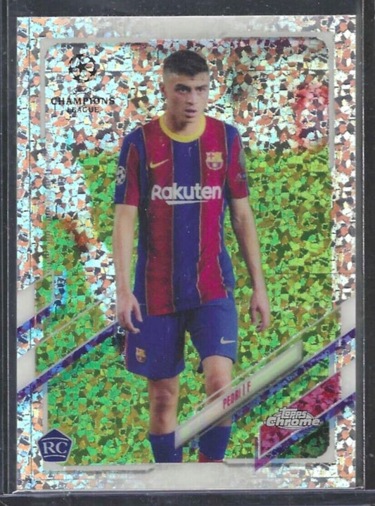PEDRI 2020-21 TOPPS CHROME MINI DIAMOND SPECKLE REFRACTOR ROOKIE RC #61