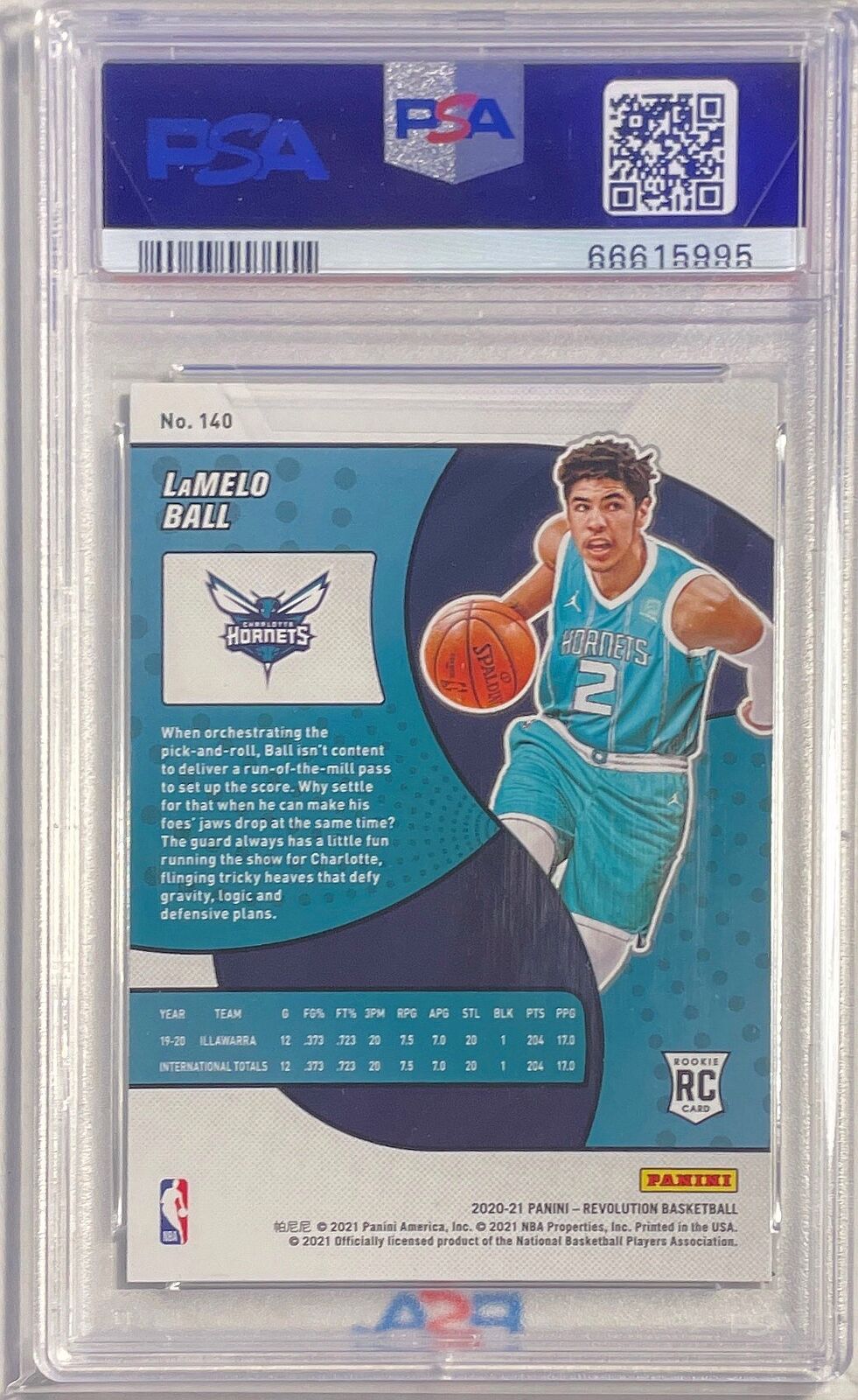 LAMELO BALL 2020-21 PANINI REVOLUTION ROOKIE RC #140 PSA 10 GEM MINT