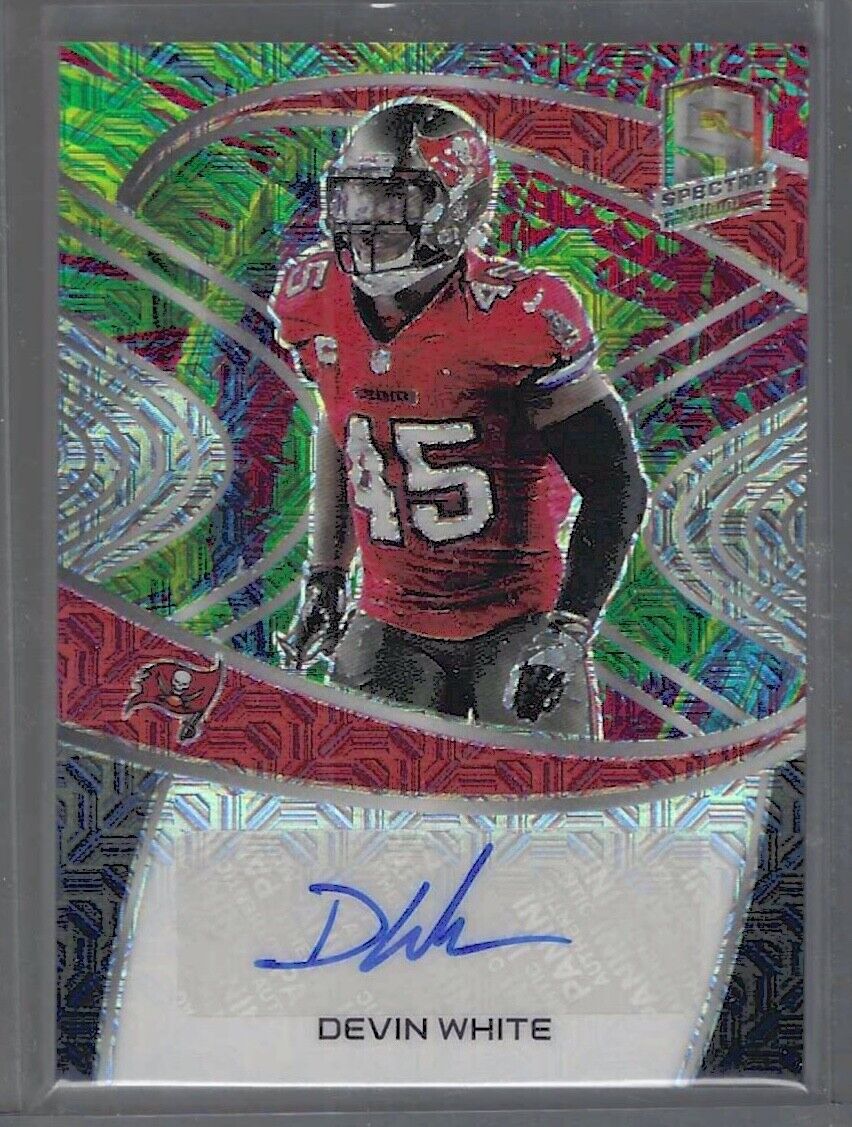 DEVIN WHITE 2021 PANINI SPECTRA GREEN MOJO PRIZM AUTO #D 02/20
