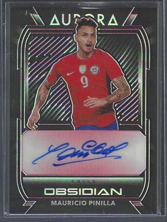 MAURICIO PINILLA 2020-21 PANINI OBSIDIAN AURORA RED ETCH AUTO #D 3/5