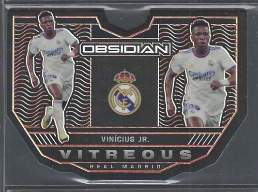 VINICIUS JR 2021-22 PANINI OBSIDIAN ORANGE ETCH PRIZM VITREOUS DIE CUT #D 28/30