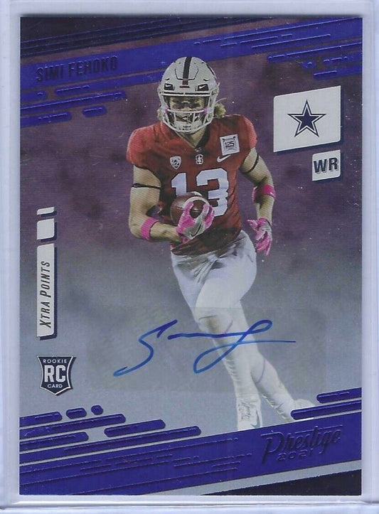 SIMI FEHOKO 2021 PANINI PRESTIGE BLUE XTRA POINTS ROOKIE AUTO RC #286