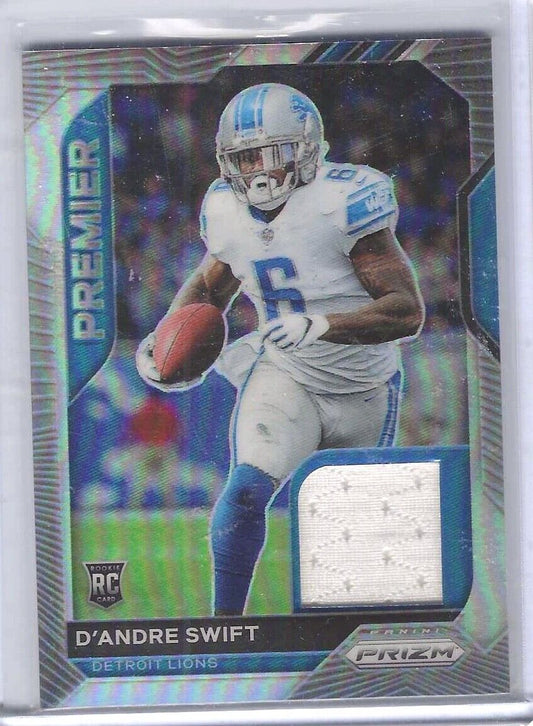 D'ANDRE SWIFT 2020 PANINI PRIZM PREMIER SILVER PRIZM ROOKIE JERSEY RC #18