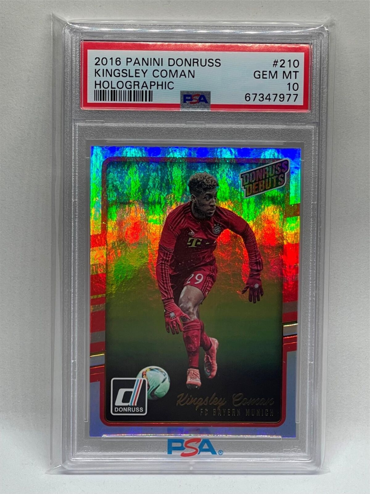 KINGSLEY COMAN 2016 DONRUSS HOLOGRAPHIC DEBUTS ROOKIE RC #210 PSA 10 GEM POP 7