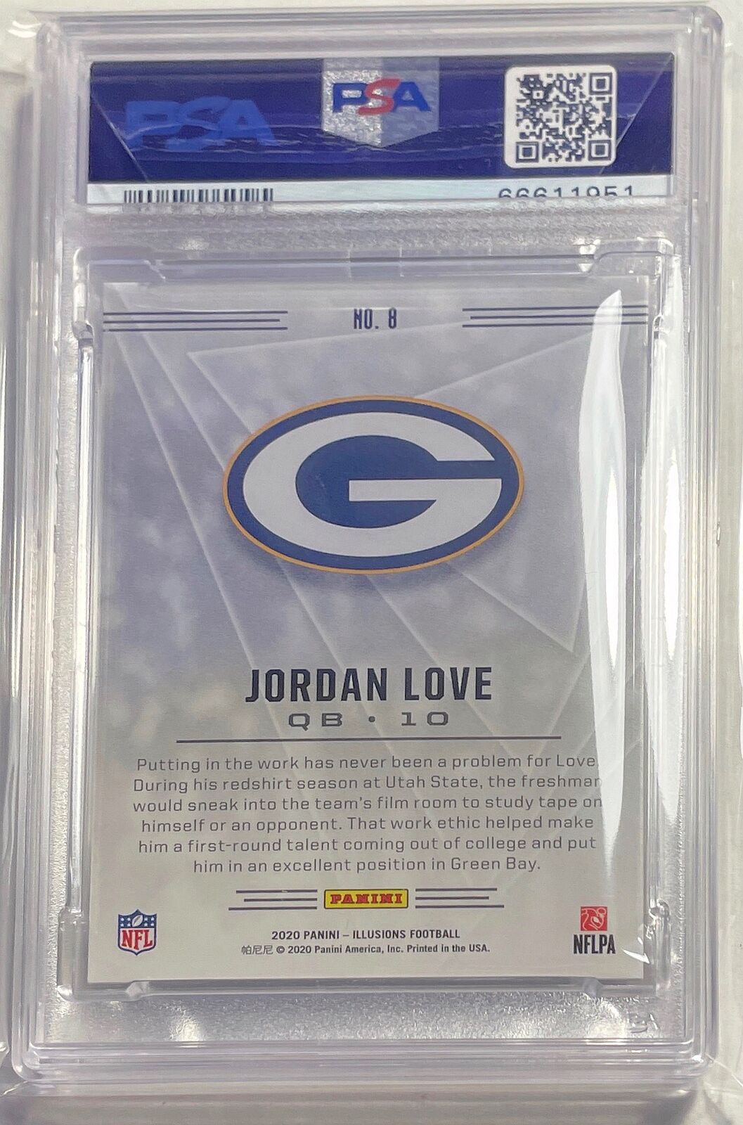 JORDAN LOVE 2020 ILLUSIONS TROPHY COLLECTION BRONZE RC # 489/499 PSA 10 POP 5