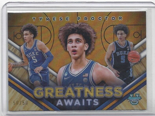 TYRESE PROCTOR 2023 BOWMANS BEST GOLD GREATNESS AWAITS REFRACTOR #D 50/50