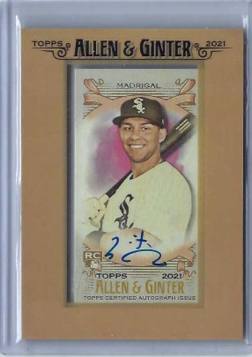 NICK MADRIGAL 2021 TOPPS ALLEN & GINTER MINI FRAMED ON CARD AUTO RC #FMA-NM