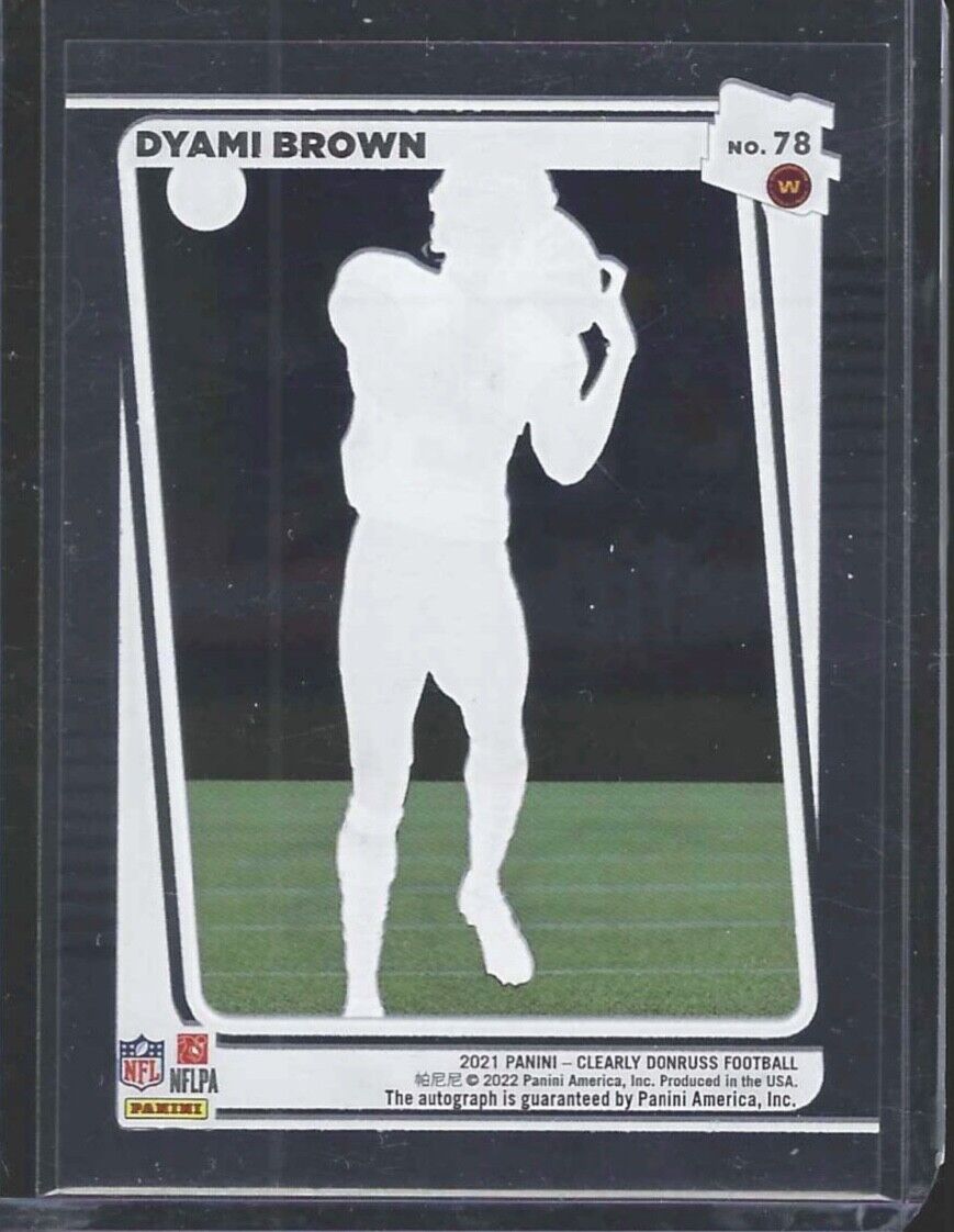DYAMI BROWN 2021 PANINI CLEARLY DONRUSS RATED ROOKIE AUTO RC #78