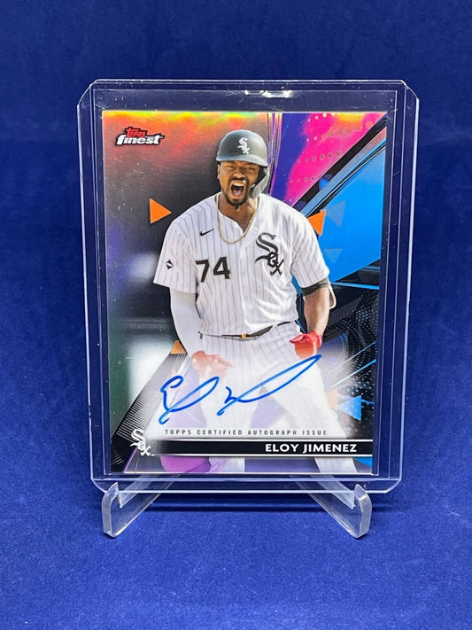 ELOY JIMENEZ 2021 TOPPS FINEST REFRACTOR ON CARD AUTO