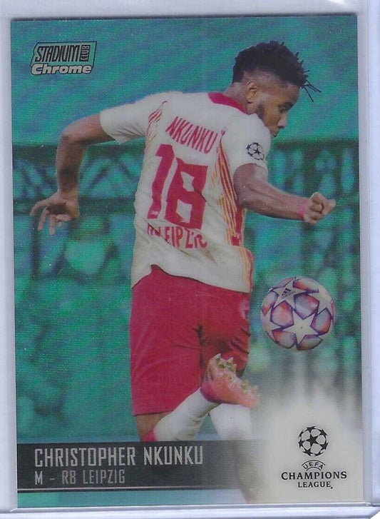 CHRISTOPHER NKUNKU 2020-21 TOPPS STADIUM CLUB CHROME AQUA REFRACTOR RC #D /199