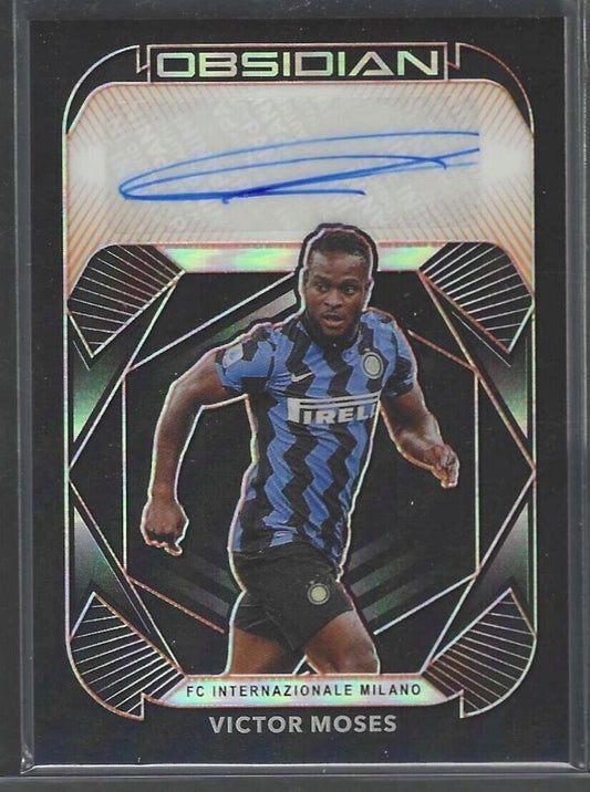 VICTOR MOSES 2020-21 PANINI OBSIDIAN ORANGE ETCH AUTO #D 07/50