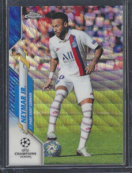 NEYMAR JR 2019-20 TOPPS CHROME UEFA BLUE WAVE REFRACTOR #D 56/75