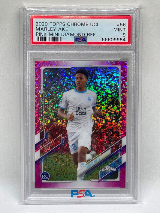 MARLEY AKE 2020 TOPPS CHROME PINK MINI DIAMOND REFRACTOR RC /175 PSA 9 POP 1/1