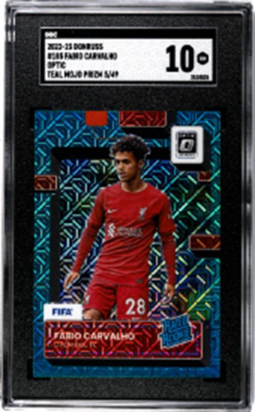 FABIO CARVALHO 2022-23 DONRUSS OPTIC TEAL MOJO PRIZM RATED ROOKIE RC /49 SGC 10