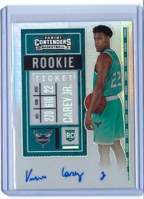 VERNON CAREY JR. 2020-21 CONTENDERS ROOKIE VARIATION PREMIUM PRIZM AUTO RC #136
