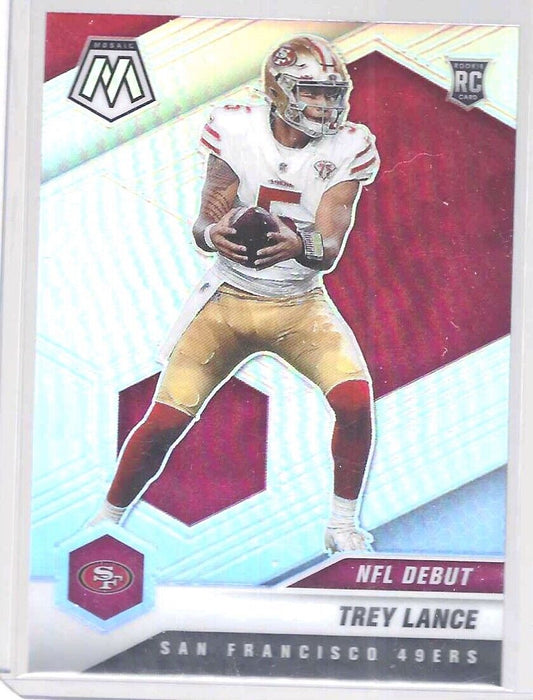 TREY LANCE 2021 PANINI MOSAIC SILVER PRIZM NFL DEBUT ROOKIE RC #244