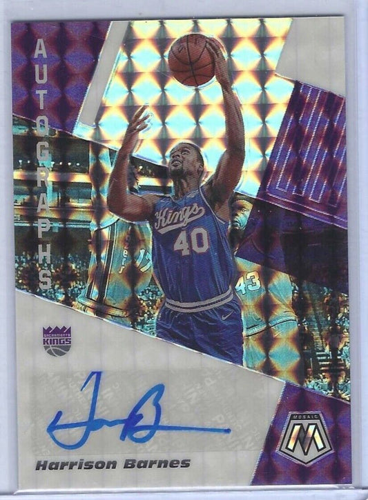 HARRISON BARNES 2019-20 PANINI MOSAIC SILVER PRIZM AUTO #AM-HBN