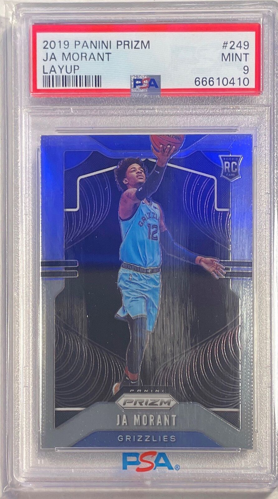 JA MORANT 2019-20 PANINI PRIZM LAYUP VARIATION ROOKIE SP RC #249 PSA 9 MINT
