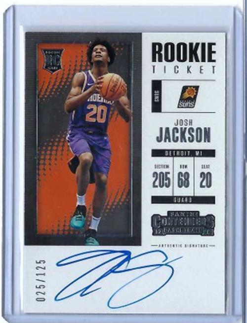 JOSH JACKSON 2017-18 PANINI CONTENDERS ROOKIE TICKET ON CARD AUTO RC #D 25/125